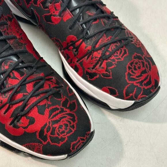 Nike KD 8 EXT Floral Finish Red Black Kevin Durant Basketball Sneaker Bred 12.5 - Picture 6 of 10